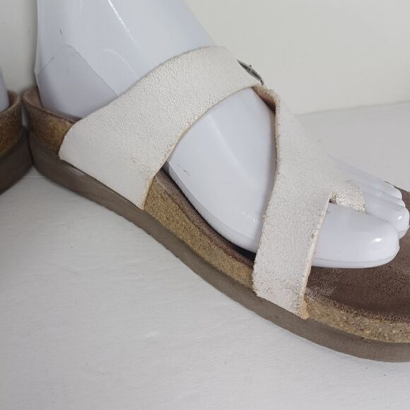 Mephisto  women's Helen White Leather  Slip On Thong Cork Sandals  Eu 37 US 7 - Picture 12 of 15